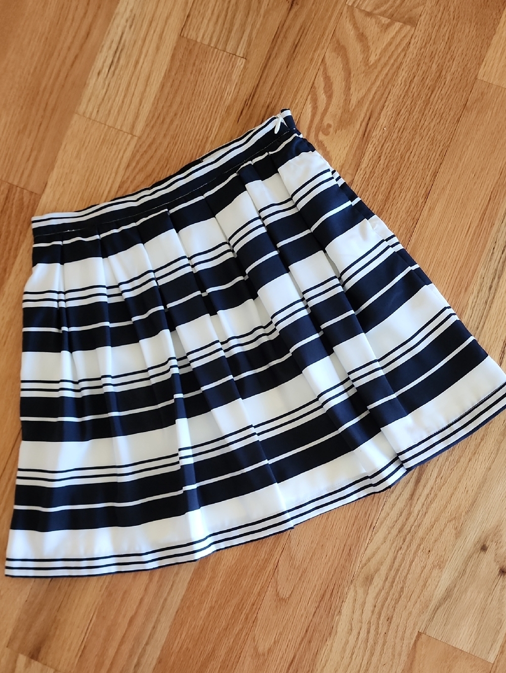 Petite Black and White Striped Circle Skirt